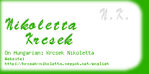 nikoletta krcsek business card